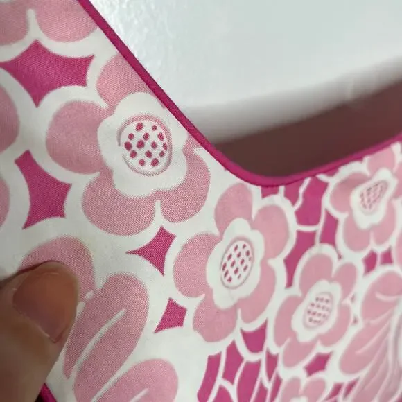 Vintage Lilly Pulitzer Sleeveless Shift Dress Womens 8 Pink White Floral Lace - Picture 9 of 9